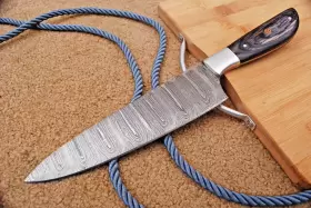 1849 KNIFE Handmade Forged Damascus Steel Chef Kitchen Wood #3