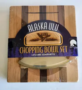 633366004024 KNIFE Alaska Ulu Chopping Bowl Set Board
