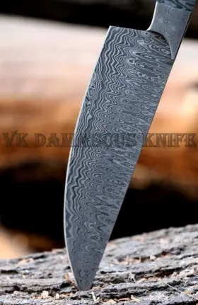 7007 KNIFE Chef Blank Damascus Kitchen Blade Hobby #3