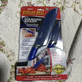 856770005963 KNIFE Diamond Ceramic Sharp Santoku Paring Bpa