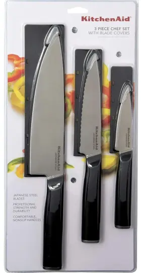 KE3PTHEOBA KNIFE Kitchen Aid Steel Set Chefs Serrated Utility