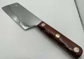 P2032 KNIFE Chromium Meat Cleaver Butcher Wood Handle #2