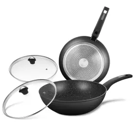 9-PIECE KOCH SYSTEME CS Csk Frying Pan Glass Lids Cookware