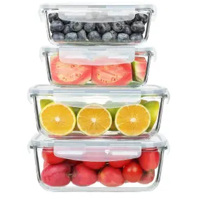 B0FJ5F33VG KOMUEE Pack Glass Food Storage Containers Set