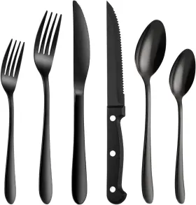 64717-48 KROWALLU Silverware Set Steel Flatware Cutlery