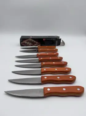 2480A3123 KUCHENSTOLZ Steak Knife Set Steel Wood Handles