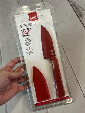 705475266615 KUHN RIKON Colori Santoku Knife Steel Silicone