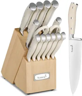 L60-SETS-15-BLA KUISINE Chef Knife Set High Carbon Sharpener