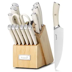 768523353286 KUISINE Kitchen Chefs Knife Set Block Utensils