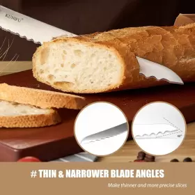 195893628308 KUNIFU Bread Knife Serrated Homemade Slicer Sou #3