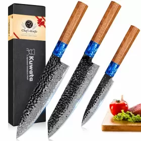 190186020333 KUWATA Chef Knife Set Damascus High Carbon Steel
