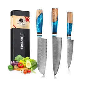 3PCS-01 KUWATA Chef Knife Set Damascus Steel Kitch