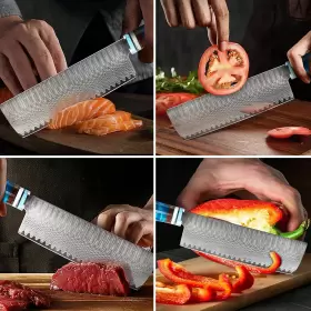 787996796062 KUWATA Nakiri Chef Knife High Carbon Steel #2