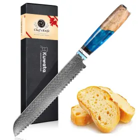 MBD01 KUWATA Bread Knife Damascus Multifunction Serrated