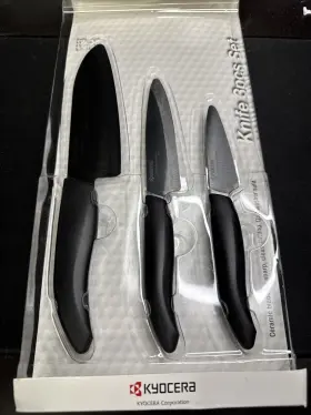 075BK KYOCERA Advanced Ceramic Knife Set Chef Serrated Paring