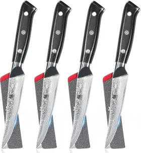 313045588571 KYOKU Damascus Serrated Steak Knives Set Shogun