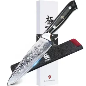 DKK-WYD1-21-BNHD-1 KYOKU Utility Knife Shogun Damascus Steel
