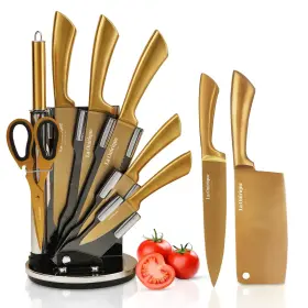198168203606 LA ONIRIQUE LUX LIVING Knife Set Block Rod Tita