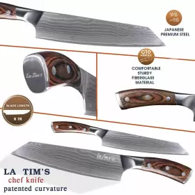 713806660247 LA TIMS Chef Knife Damascus Kitchen Knives Ja #2