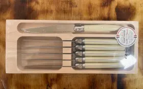 289490000050 LAGUIOLE Steak Knifes Colour Set Wooden Tray