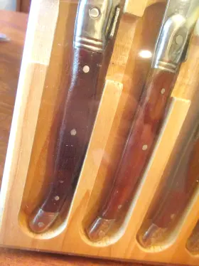 840080566627 LAGUIOLE Set Steak Knives Rosewood Handles Box #2