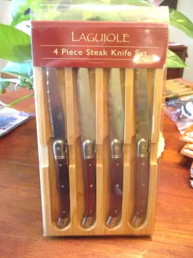 840080566627 LAGUIOLE Set Steak Knives Rosewood Handles Box