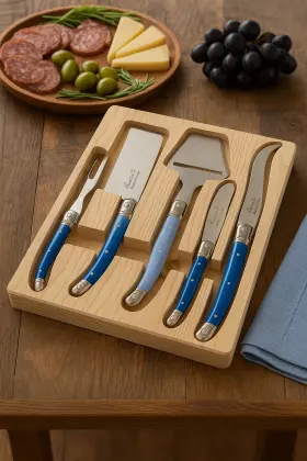 CC-801-MB LAGUIOLE Clermont Cheese Knife Set Marbled Handles
