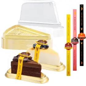B096Z95R5S LAINRREW Cake Slice Containers Disposable Pie Box
