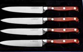 578-304 LAMSON Barrel Forged Sierra Handle Steak Knives Edge
