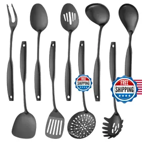 B0F9TDLV46 LAZYCORNER Kitchen Utensil Set Steel Mirror Finis