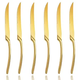 743829139567 LEMEYA Steel Steak Knives Set Knifeserrated