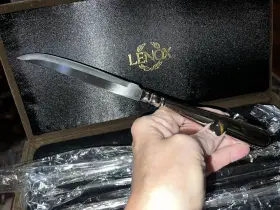 6408074 LENOX Pearl Platinum Set Steak Knives Velvet Keeper