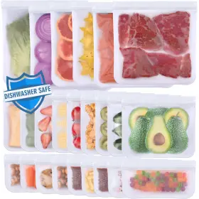 B0B3DNGMNT LERINE Pack Food Storage Bags Dishwasher Freezer