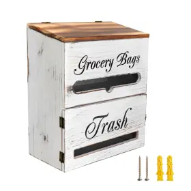 B0GD6GSB6M LIUCENY Trash Bag Dispenser Double Wall Wood Gar