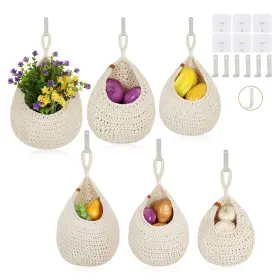 B0DBQ8DH98 LOCS MICRAI Fruit Baskets Pack Boho Wall Handwoven