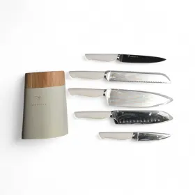X003TUVDB9 LORDELLE Knife Block Set Chantilly Snow Lifestyle #2