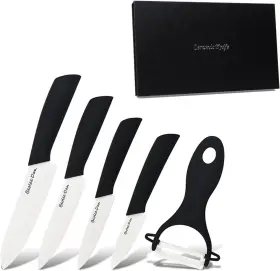 711181506143 CERAMIC Knife Set Kitchen Bla