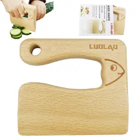 LUOLAO-MZRTD-001 LUOLAO Wooden Kids Knife Cooking Safe Fruits