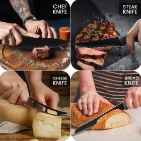 688474516533 LUX DECOR COLLECTION Kitchen Knife Set Steel Er #3