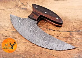 1770 M-DAMASCUS Forged Steel Chef Ulu Knife Kitchen