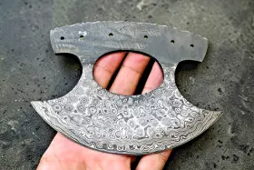 2516 M-DAMASCUS Forged Steel Blank Blade Ulu Chef Knife