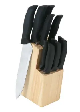 895176113557 MAINSTAYS Cutlery Set Grip Handles Wood Storage