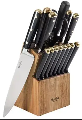 11301014 MARTHA STEWART Steel Cutlery Knife Block Set