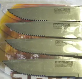 JS04W MASTER CHEF Steak Knife Wood Riveted Handle Serrated