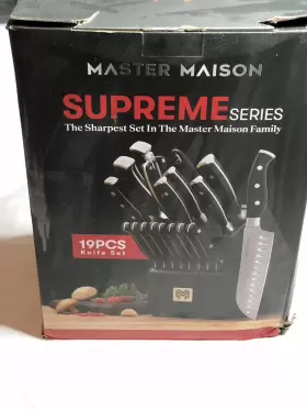 855173008298 MASTER MAISON Kitchen Knife Set Block Steel