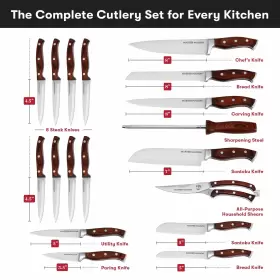 855173008304 MASTER MAISON Kitchen Knives Set Block Forged #2