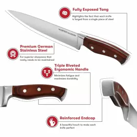 855173008304 MASTER MAISON Kitchen Knives Set Block Forged #3