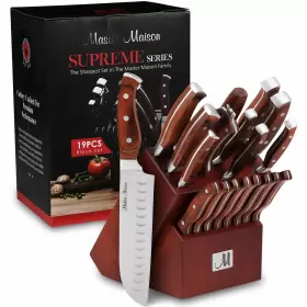 855173008304 MASTER MAISON Kitchen Knives Set Block Forged