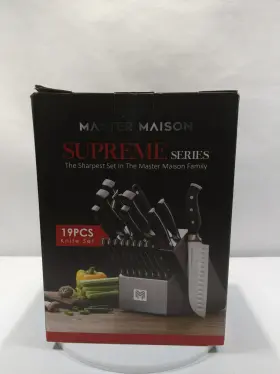855173008502 MASTER MAISON Kitchen Knife Set Wooden Block