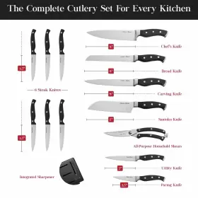 855173008540 MASTER MAISON Kitchen Knife Set Wooden Block #2